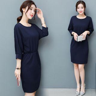 3/4-sleeve Drop-waist Dress