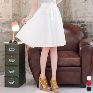 Bow-accent A-line Skirt