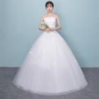 Embroidered Tube A-line Wedding Gown / Set