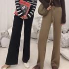 Drawstring Waist Knit Wide-leg Pants