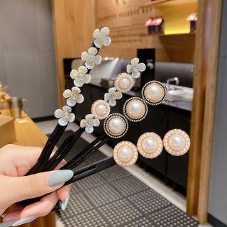 Faux Pearl / Flower Hair Tie (various Designs)