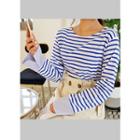 Striped Boxy-fit Long T-shirt