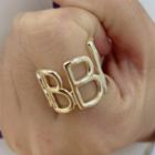 Alloy Letter B Ring Gold - One Size