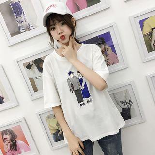 Cartoon Printed Short-sleeve T-shirt