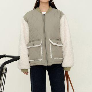 Fleece Panel Quilted Jacket