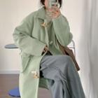 Toggle Long Coat Green - One Size