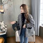 Houndstooth Tweed Button Jacket