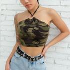 Camo Halter Crop Top