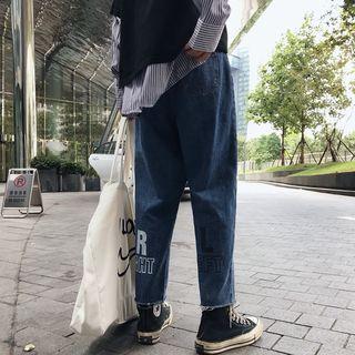 Letter Wide-leg Jeans