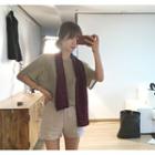Slit-hem Linen Blend T-shirt