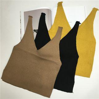 Knitted V-neck Camisole Top