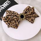 Leopard Print Bow Hair Clip Leopard Print - Khaki - One Size