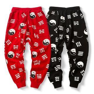 Tai Chi Pattern Print Sweatpants