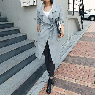 Wide-lapel Trench Coat With Sash