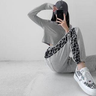 Leopard-pattern Loose-fit Harem Pants