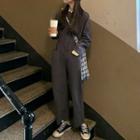 Long-sleeve Drawstring Oversize Jumpsuit