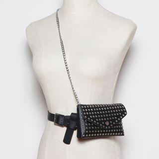 Rivet Faux Leather Belt Bag