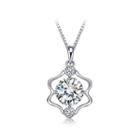 925 Sterling Silver Twelve Horoscope Gemini Pendant With White Cubic Zircon And Necklace