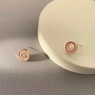 Circle Ear Stud 1 Pair - S925 Silver - One Size