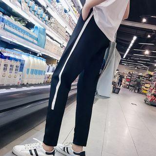 Contrast Trim Straight Leg Jogger Sweatpants
