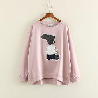 Cartoon Applique Pullover