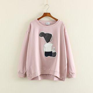 Cartoon Applique Pullover