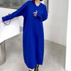 Hooded Slit Midi Sweater Dress