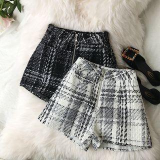 Plaid Tweed Shorts