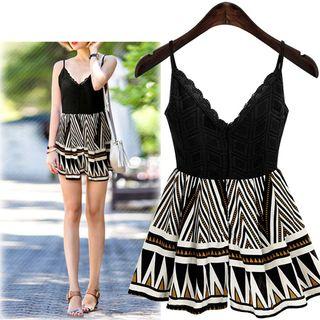 Patterned Strap Playsuit
