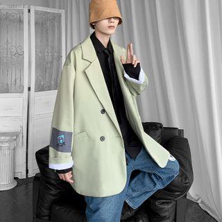 Double-breasted Applique Blazer