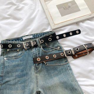 Chained Faux Leather Belt