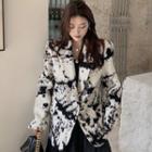 Printed Fluffy Blazer