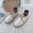 Quilted Platform Lace-up Shoes