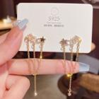 Star Rhinestone Chained Alloy Earring E0135 - Silver Earring - Gold - One Size