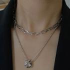 Set: Chain Necklace + Hoop Necklace K87 - Set Of 2 Pcs - One Size