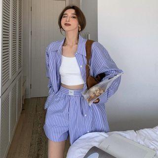 Loose-fit Long Light Shirt / Elastic High-waist Shorts