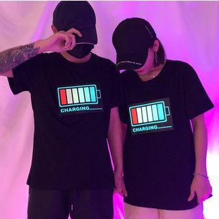 Led Battery Print Short Sleeve T-shirt