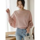 Batwing-sleeve Boatneck Knit Top
