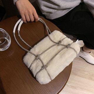 Rhinestone Fluffy Crossbody Bag