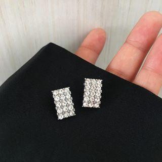 Rectangle Rhinestone Alloy Earring