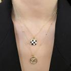 Bear Checker Pendant Layered Alloy Necklace Gold - One Size