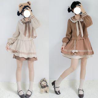 Sailor Collar Shirt / Skirt / Set