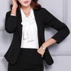 Slim-fit Blazer / Mini Pencil Skirt / Dress Pants / Tie-neck Shirt
