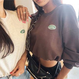 Round-neck Drawstring-waist Cropped Pullover
