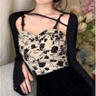 Floral Camisole Top / Long-sleeve Shrug