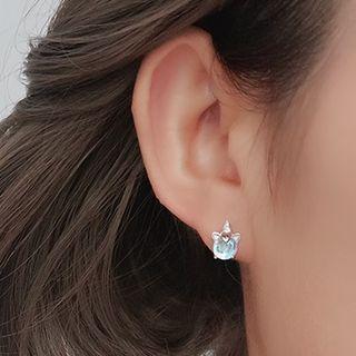 925 Sterling Silver Non-matching Faux Crystal Unicorn Rainbow Earring 1 Pair - As Shown In Figure - One Size