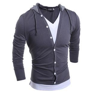 Buttoned Hooded Top