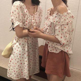 Floral Short-sleeve Top / A-line Dress