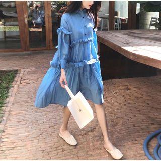 Loose-fit Ruffled A-line Dress