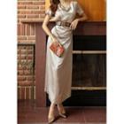 Cowl-neck Maxi Silky Dress